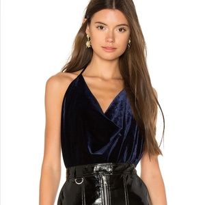 Bardot Backless Courtney Halter Top Velvet Size M